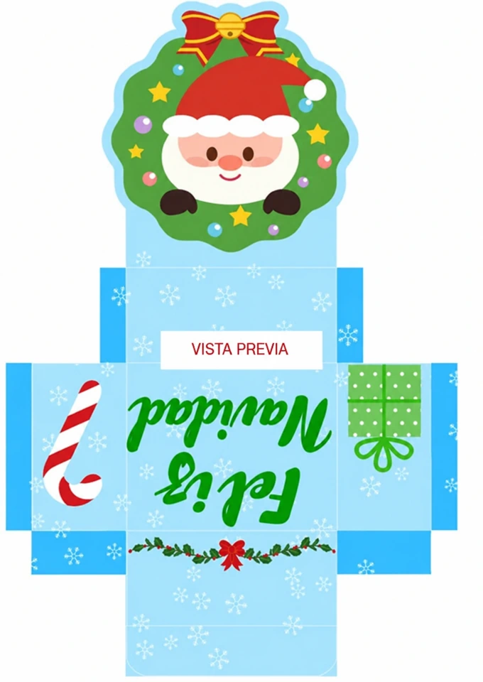 Vista previa del molde: Papá Noel en la corona navideña